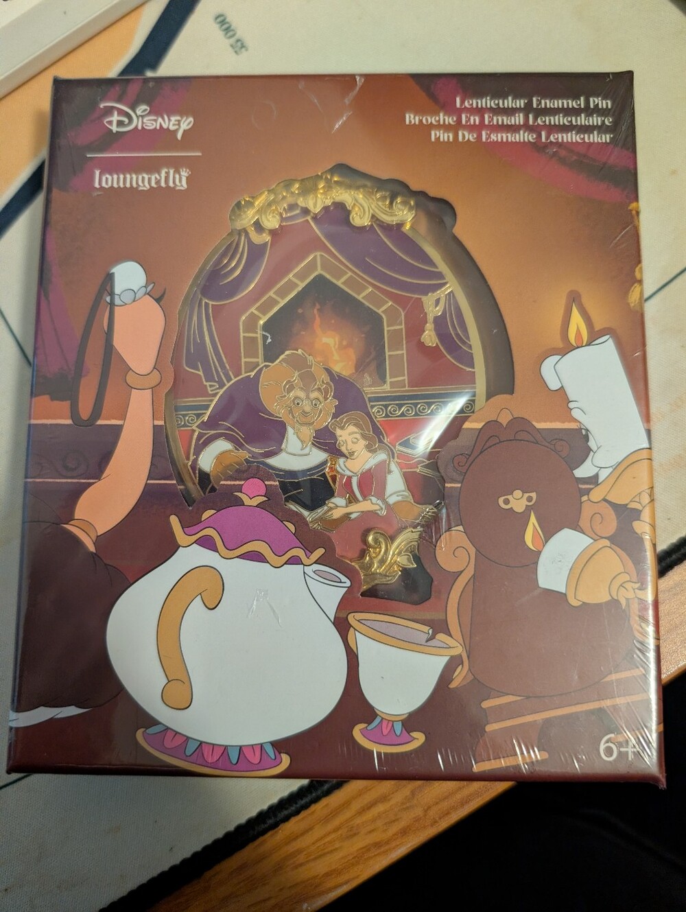 Loungefly Disney Lenticular Fireplace Beauty And The Beast LE Pin